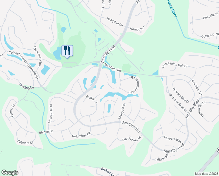 map of restaurants, bars, coffee shops, grocery stores, and more near 85 Holly Ribbons Circle in Bluffton
