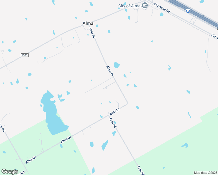 map of restaurants, bars, coffee shops, grocery stores, and more near 160 Alma Drive in Ennis