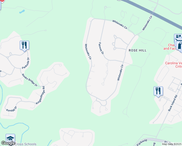 map of restaurants, bars, coffee shops, grocery stores, and more near 2 Bunting Lane in Bluffton
