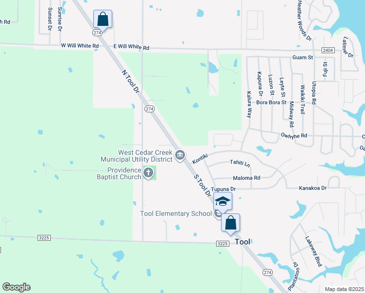 map of restaurants, bars, coffee shops, grocery stores, and more near 900 South Tool Drive in Tool