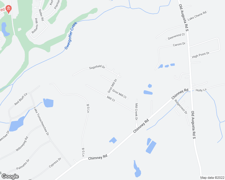 map of restaurants, bars, coffee shops, grocery stores, and more near 301 Grist Mill Court in Rincon