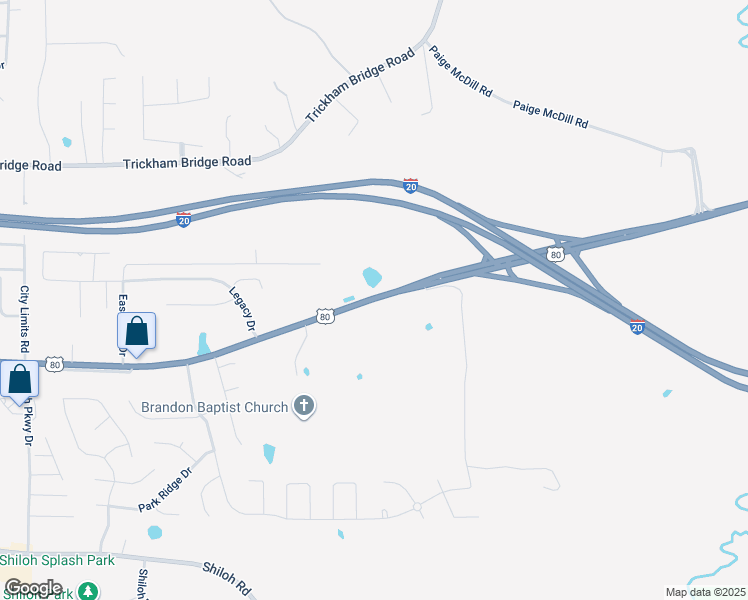 map of restaurants, bars, coffee shops, grocery stores, and more near 2740 US Highway 80 West in Brandon