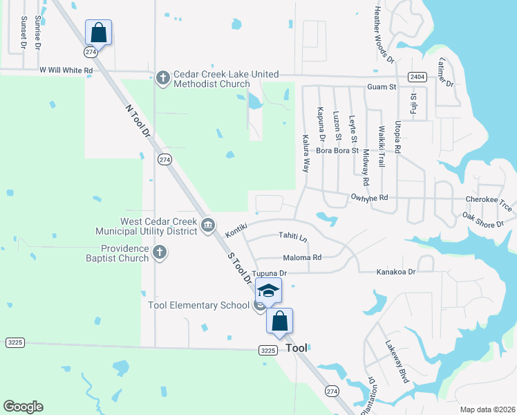 map of restaurants, bars, coffee shops, grocery stores, and more near 736 Oahu Loop in Tool