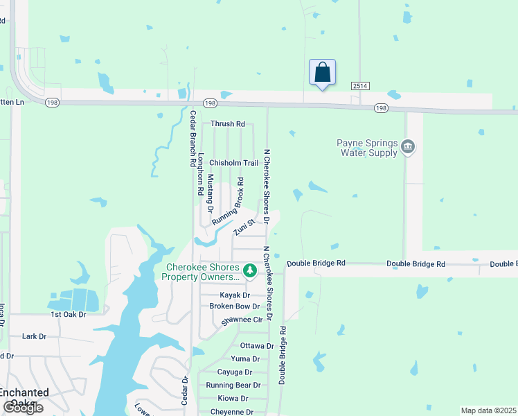 map of restaurants, bars, coffee shops, grocery stores, and more near 340 North Cherokee Shores Drive in Mabank