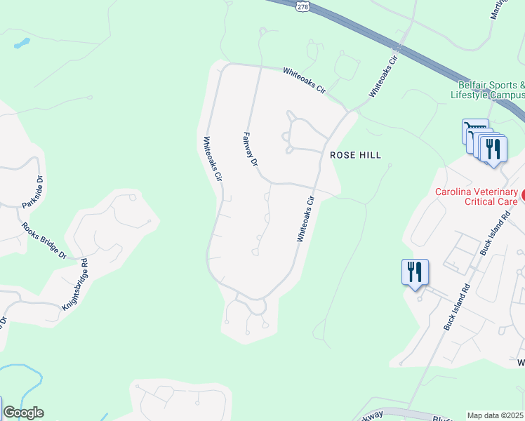 map of restaurants, bars, coffee shops, grocery stores, and more near 14 Coventry Ct in Bluffton