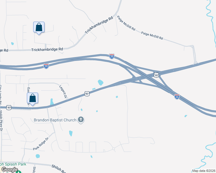 map of restaurants, bars, coffee shops, grocery stores, and more near 2641 US Highway 80 West in Brandon
