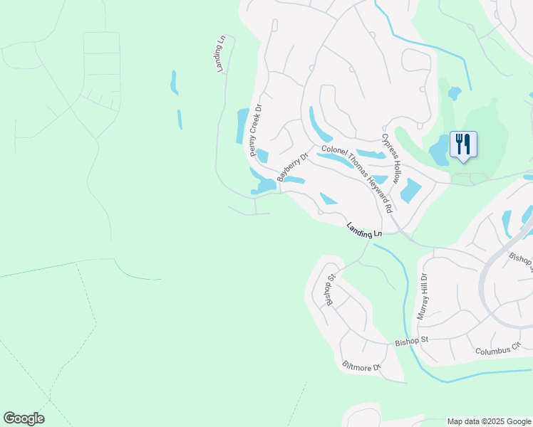 map of restaurants, bars, coffee shops, grocery stores, and more near 38 Whitebark Lane in Okatie