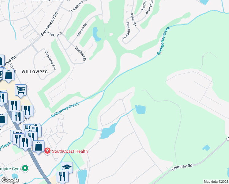 map of restaurants, bars, coffee shops, grocery stores, and more near 123 Red Bluff Circle in Rincon