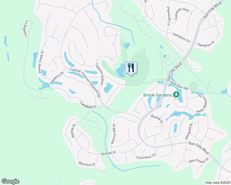 map of restaurants, bars, coffee shops, grocery stores, and more near 11 Landing Lane in Bluffton