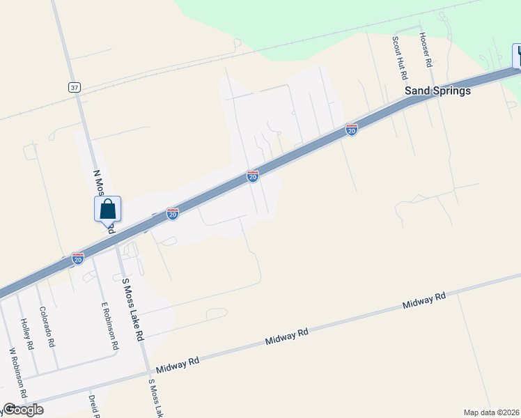 map of restaurants, bars, coffee shops, grocery stores, and more near Miller A Road in Big Spring