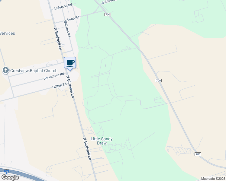 map of restaurants, bars, coffee shops, grocery stores, and more near 2000 Williams Road in Big Spring