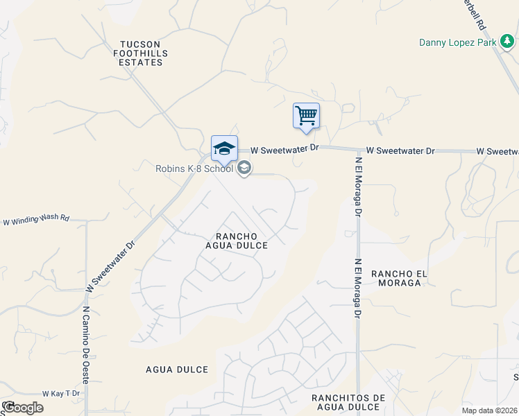map of restaurants, bars, coffee shops, grocery stores, and more near 3847 North Nash Creek Court in Tucson