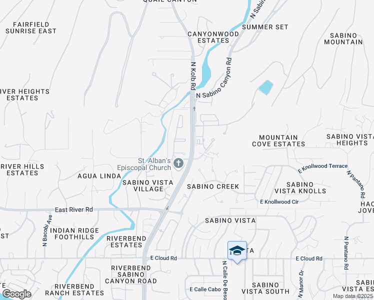 map of restaurants, bars, coffee shops, grocery stores, and more near 7271 East Crooked Tree Court in Tucson
