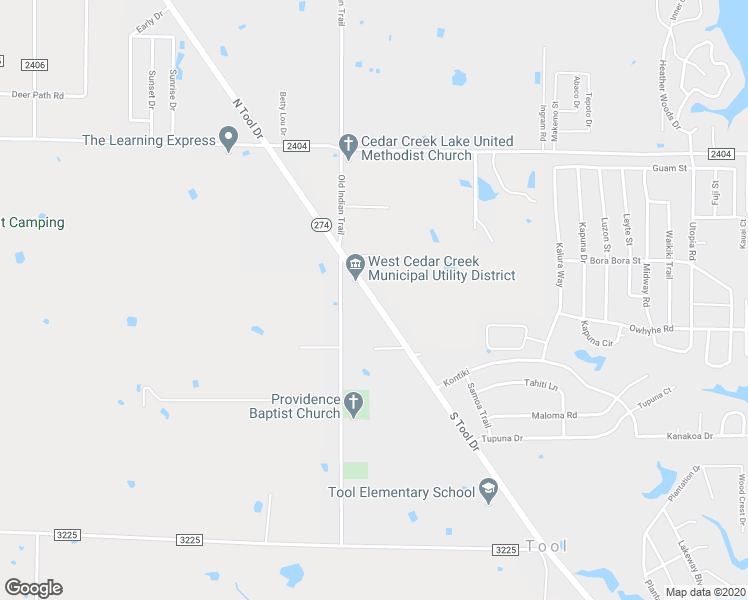 map of restaurants, bars, coffee shops, grocery stores, and more near Highway 274 in Tool