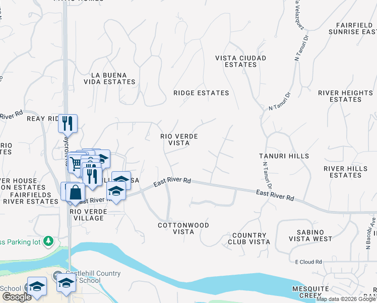 map of restaurants, bars, coffee shops, grocery stores, and more near 5960 East Cll De Vita in Tucson