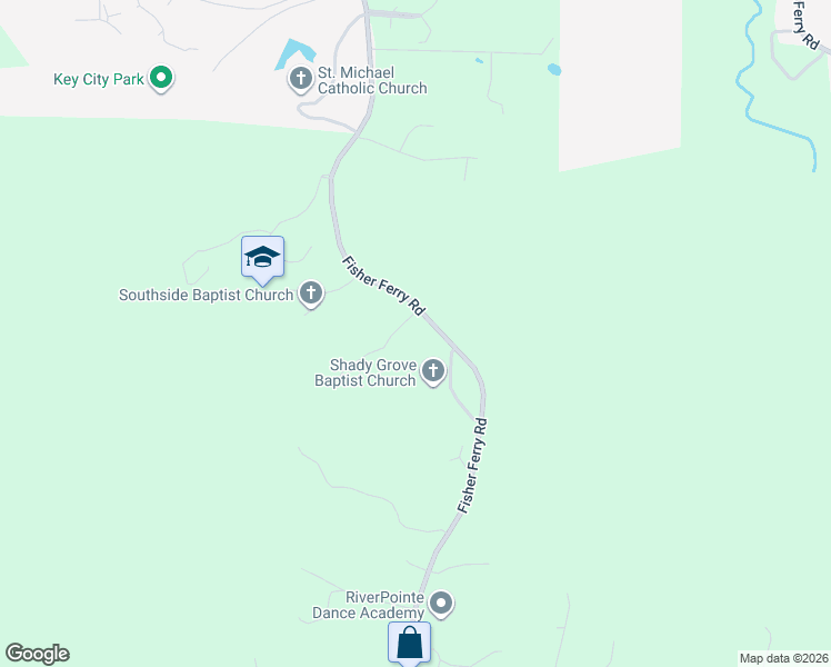map of restaurants, bars, coffee shops, grocery stores, and more near 1173 Fisher Ferry Road in Vicksburg