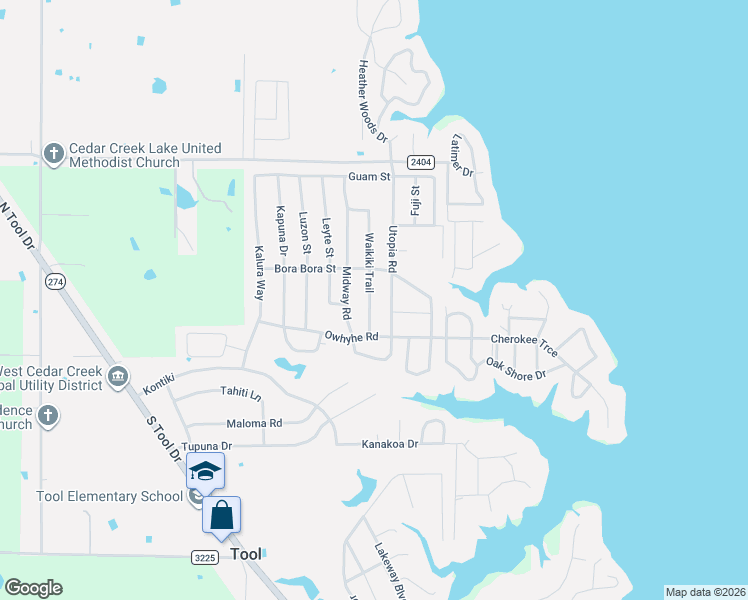 map of restaurants, bars, coffee shops, grocery stores, and more near 1209 Waikiki Trail in Kemp