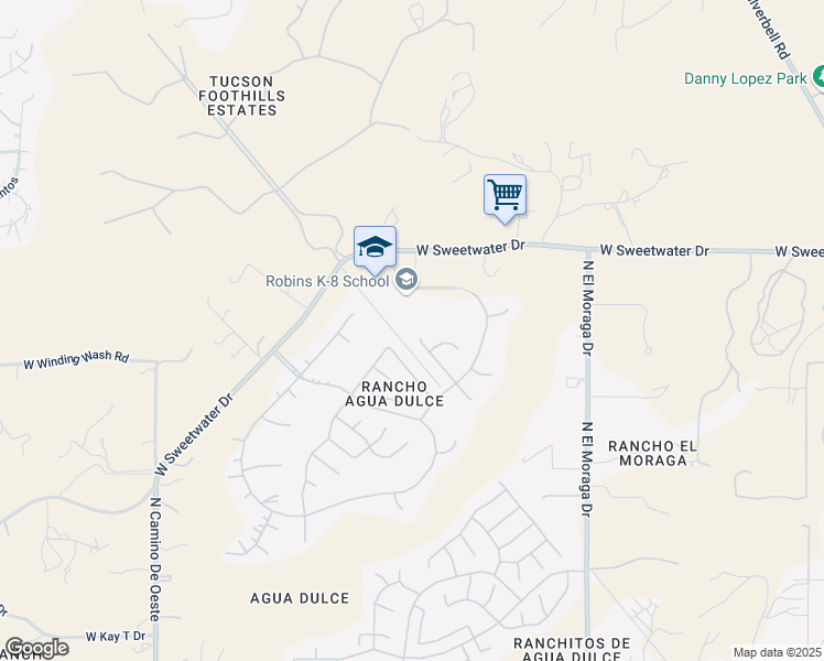 map of restaurants, bars, coffee shops, grocery stores, and more near 3847 North Nash Creek Court in Tucson