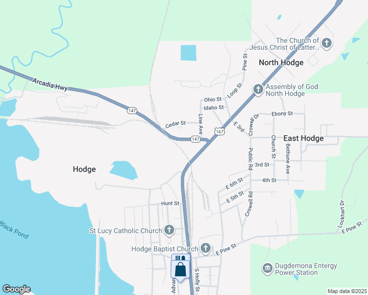 map of restaurants, bars, coffee shops, grocery stores, and more near in Hodge