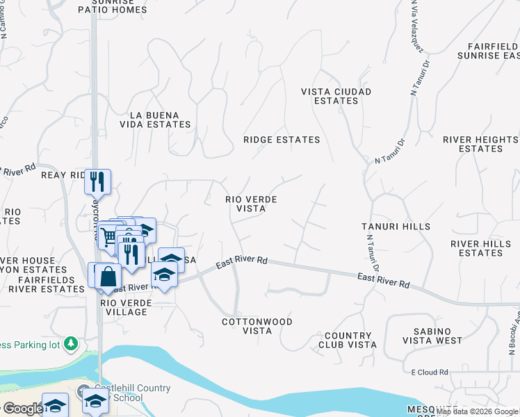 map of restaurants, bars, coffee shops, grocery stores, and more near 5960 East Cll De Vita in Tucson