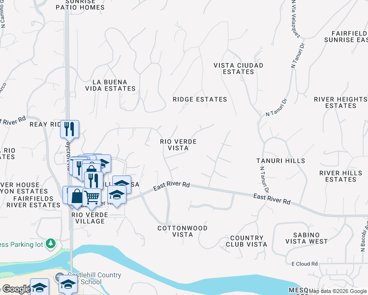 map of restaurants, bars, coffee shops, grocery stores, and more near 5960 East Cll De Vita in Tucson