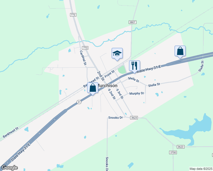 map of restaurants, bars, coffee shops, grocery stores, and more near in Murchison
