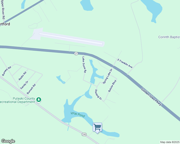 map of restaurants, bars, coffee shops, grocery stores, and more near 37 Lake Susie Road in Hawkinsville