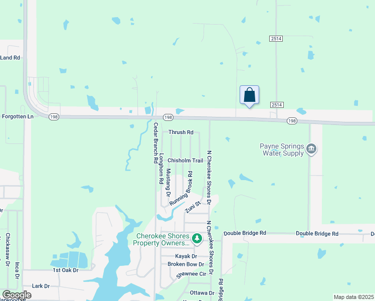 map of restaurants, bars, coffee shops, grocery stores, and more near 117 Running Brook Road in Mabank