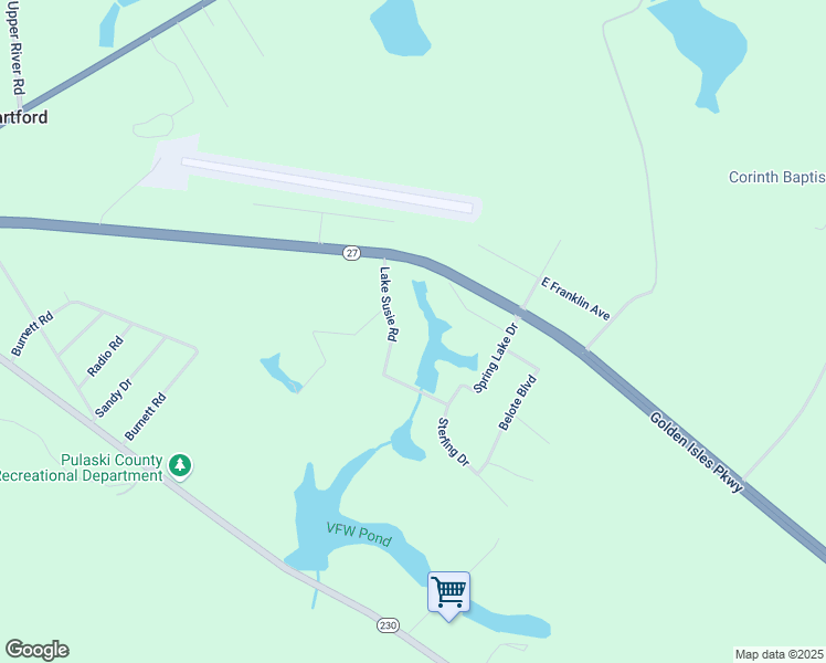 map of restaurants, bars, coffee shops, grocery stores, and more near 37 Lake Suzie Road in Hawkinsville