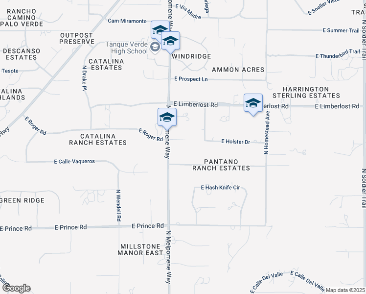 map of restaurants, bars, coffee shops, grocery stores, and more near 11142 East Gunshot Circle in Tucson