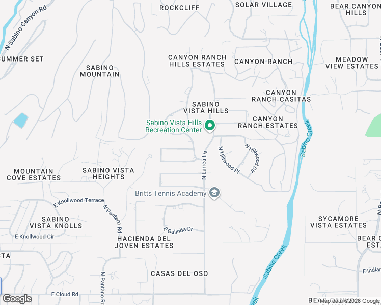 map of restaurants, bars, coffee shops, grocery stores, and more near 8201 East Ridgebrook Drive in Tucson