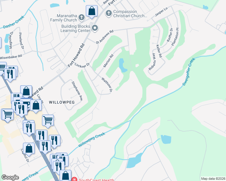 map of restaurants, bars, coffee shops, grocery stores, and more near 501 Lakeview Drive in Rincon
