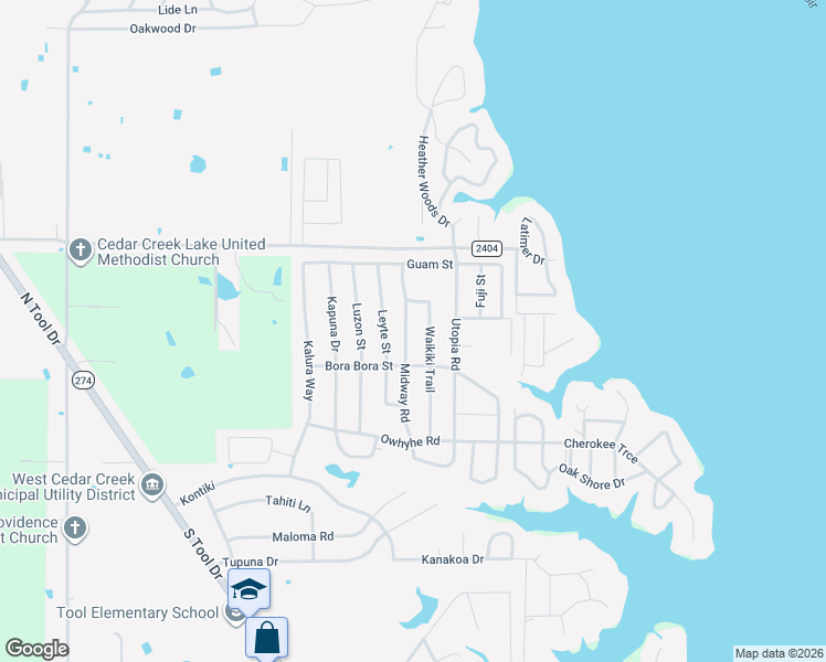 map of restaurants, bars, coffee shops, grocery stores, and more near 220 Waikiki Trail in Tool