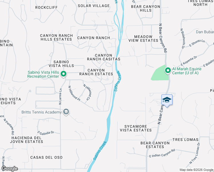 map of restaurants, bars, coffee shops, grocery stores, and more near 3978 North Canyon Ranch Drive in Tucson