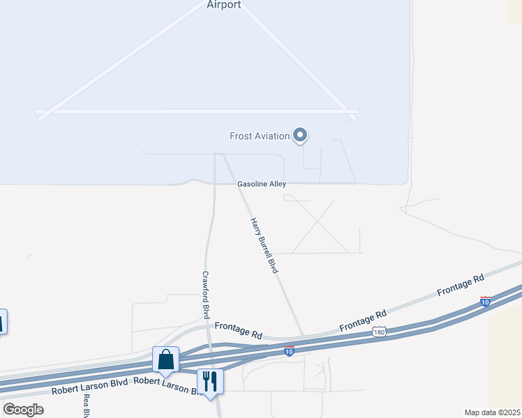 map of restaurants, bars, coffee shops, grocery stores, and more near 560 Harry Burrell Boulevard in Las Cruces