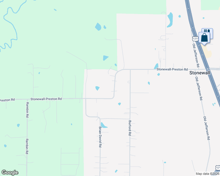 map of restaurants, bars, coffee shops, grocery stores, and more near 574 Stonewall-Preston Road in Stonewall