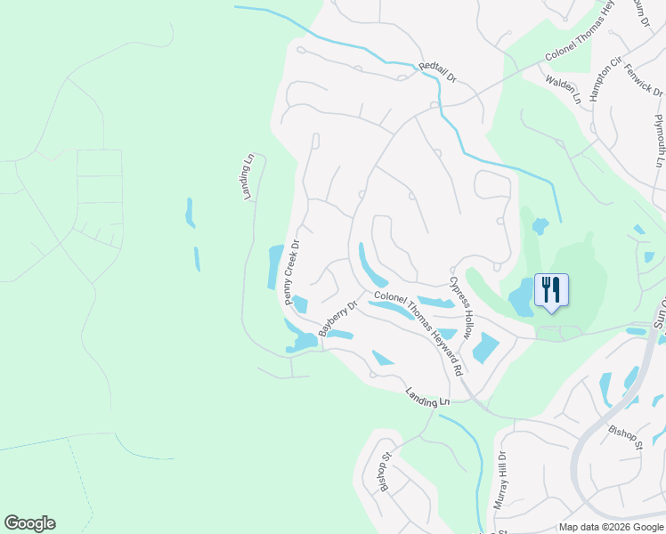 map of restaurants, bars, coffee shops, grocery stores, and more near 1 Nesting Lane in Bluffton