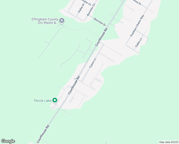 map of restaurants, bars, coffee shops, grocery stores, and more near 223 Cyane Lane in Guyton