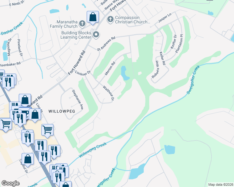 map of restaurants, bars, coffee shops, grocery stores, and more near 501 Lakeview Drive in Rincon