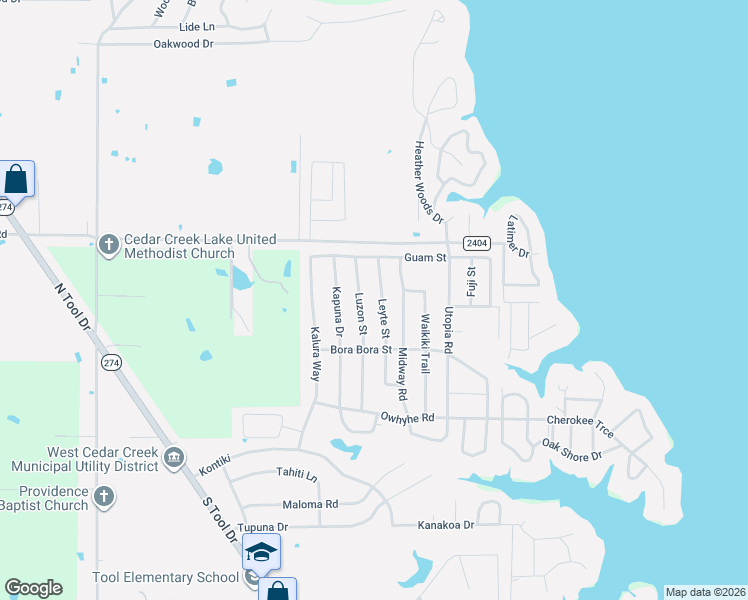 map of restaurants, bars, coffee shops, grocery stores, and more near 1069 Pearl Harbor Street in Kemp