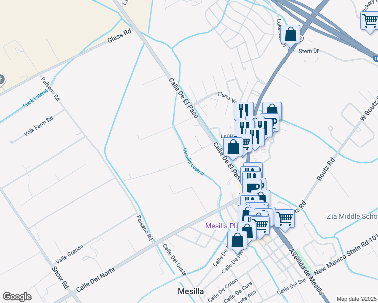 map of restaurants, bars, coffee shops, grocery stores, and more near 2100 Stithes Road in Las Cruces