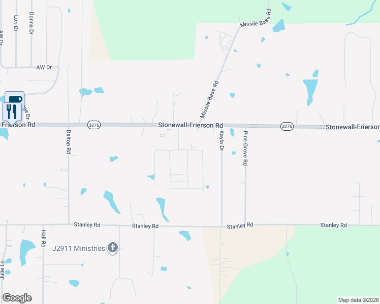 map of restaurants, bars, coffee shops, grocery stores, and more near 343 Rosedown Lane in Stonewall