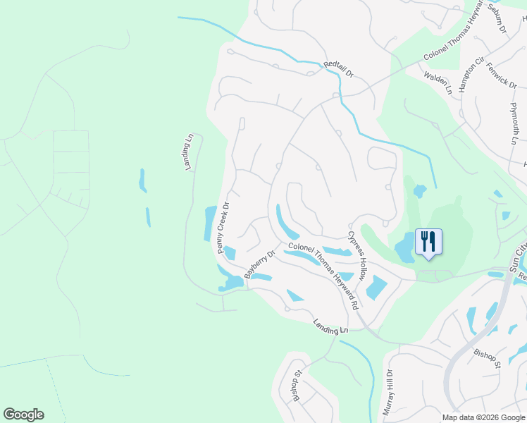 map of restaurants, bars, coffee shops, grocery stores, and more near 1 Nesting Lane in Bluffton
