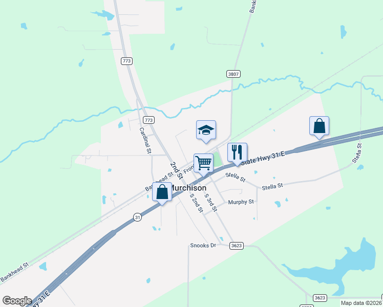 map of restaurants, bars, coffee shops, grocery stores, and more near 16 Front Street in Murchison
