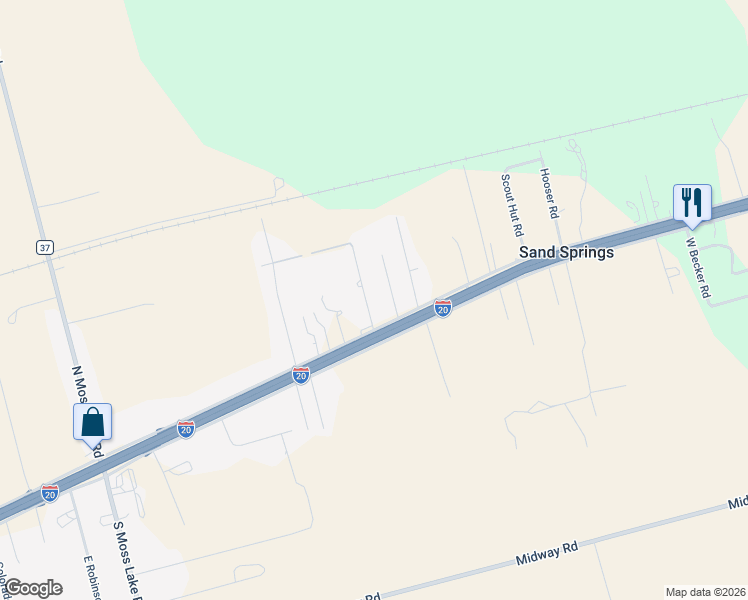 map of restaurants, bars, coffee shops, grocery stores, and more near 201-315 Providence Road in Big Spring