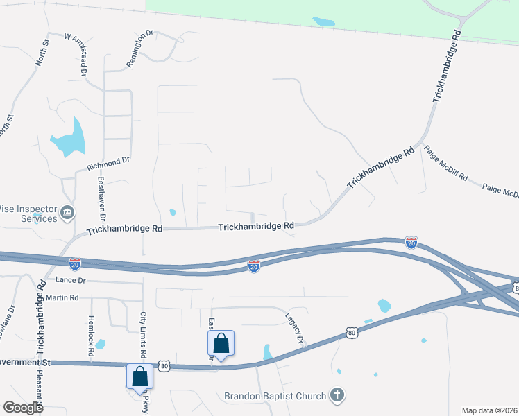 map of restaurants, bars, coffee shops, grocery stores, and more near 103 Pimlico Drive in Brandon
