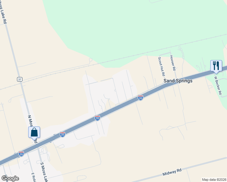 map of restaurants, bars, coffee shops, grocery stores, and more near 201-315 Providence Road in Big Spring