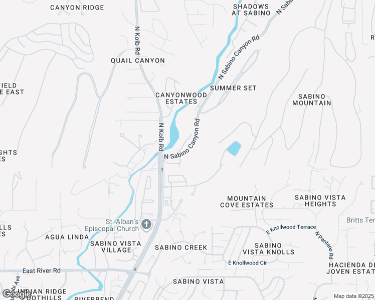 map of restaurants, bars, coffee shops, grocery stores, and more near North Sabino Canyon Road in Tucson
