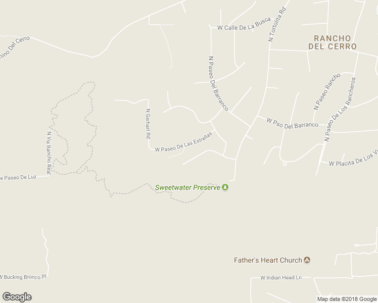 map of restaurants, bars, coffee shops, grocery stores, and more near 5641 West Paseo De Las Estrellas in Tucson