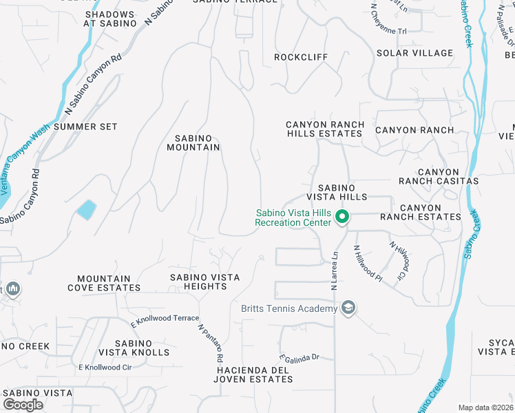 map of restaurants, bars, coffee shops, grocery stores, and more near 4099 North Ocotillo Canyon Drive in Tucson